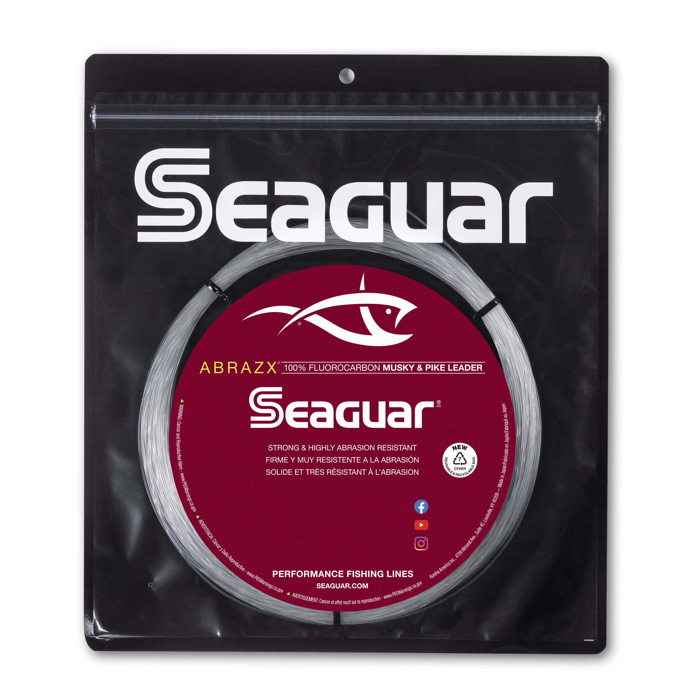 AbrazX Fluorocarbon Musky & Pike Leader | Freshwater | Seaguar AbrazX Fluorocarbon Musky & Pike Leader | Freshwater | Seaguar