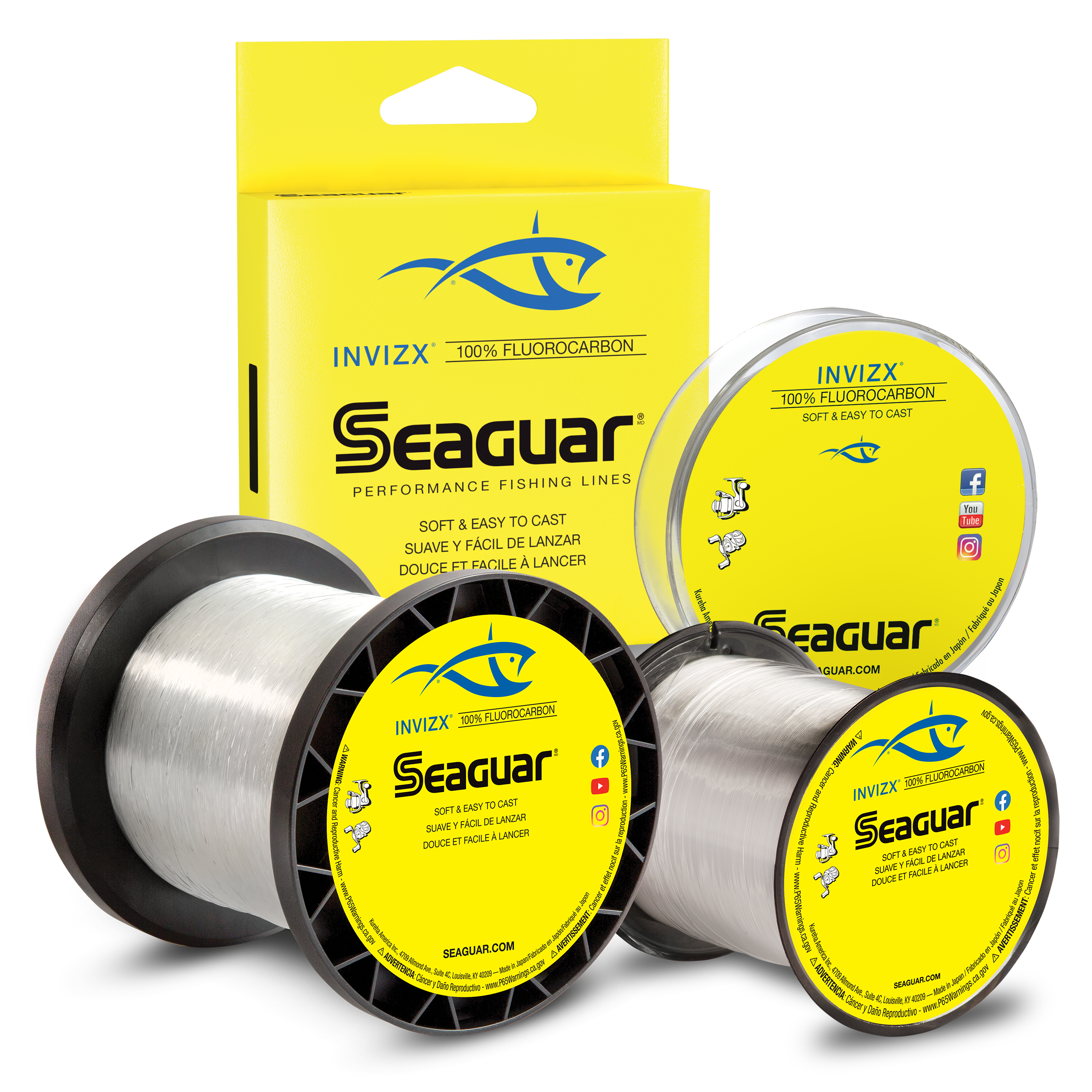 Seaguar Invizx Fluorocarbon Fishing Line, Clear, 200 yds, 6 lb