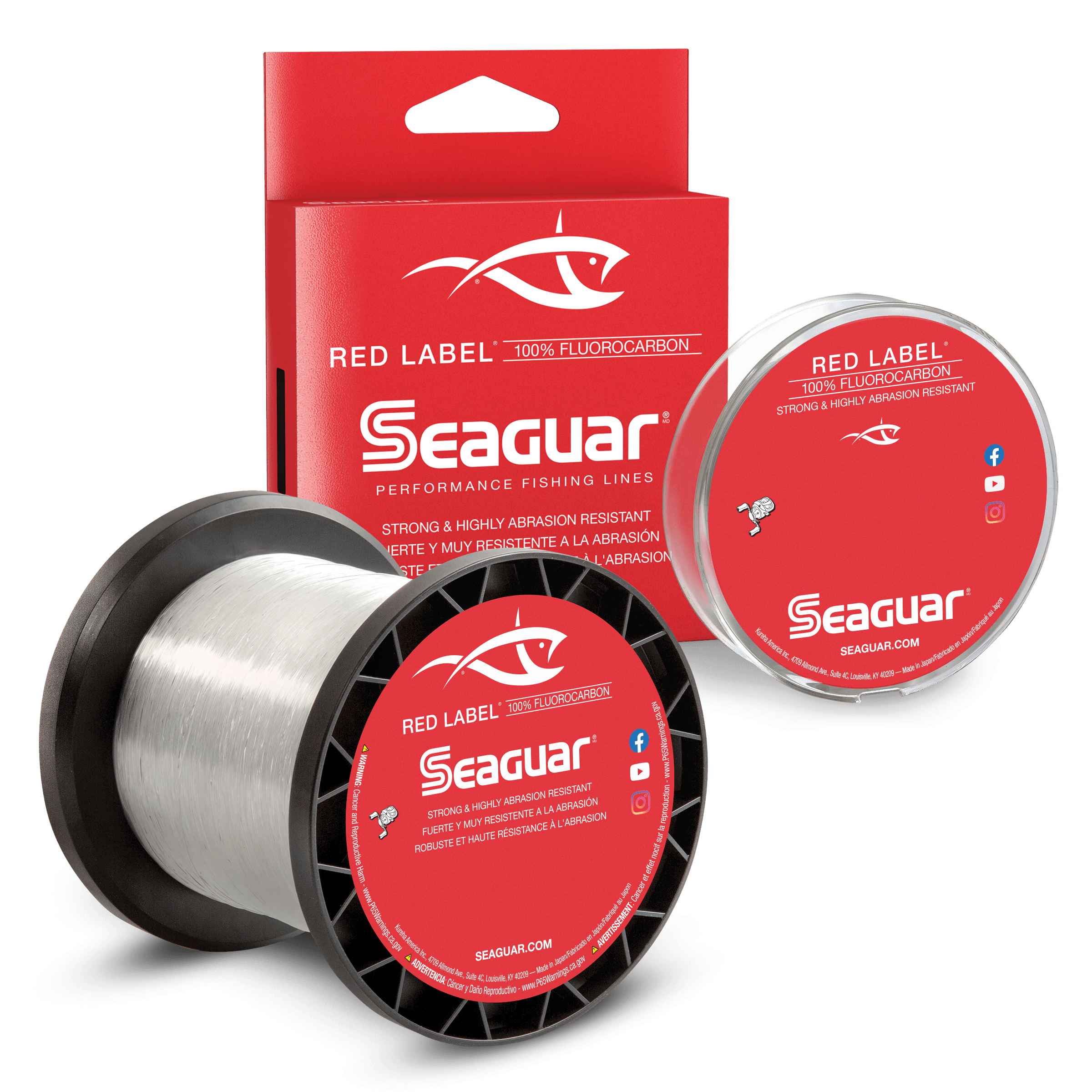 6lb red mono fishing line Red Label Fluorocarbon Mainline l Freshwater l Seaguar 10LB .010 in. /.260 mm dia. / 1000 YDS
