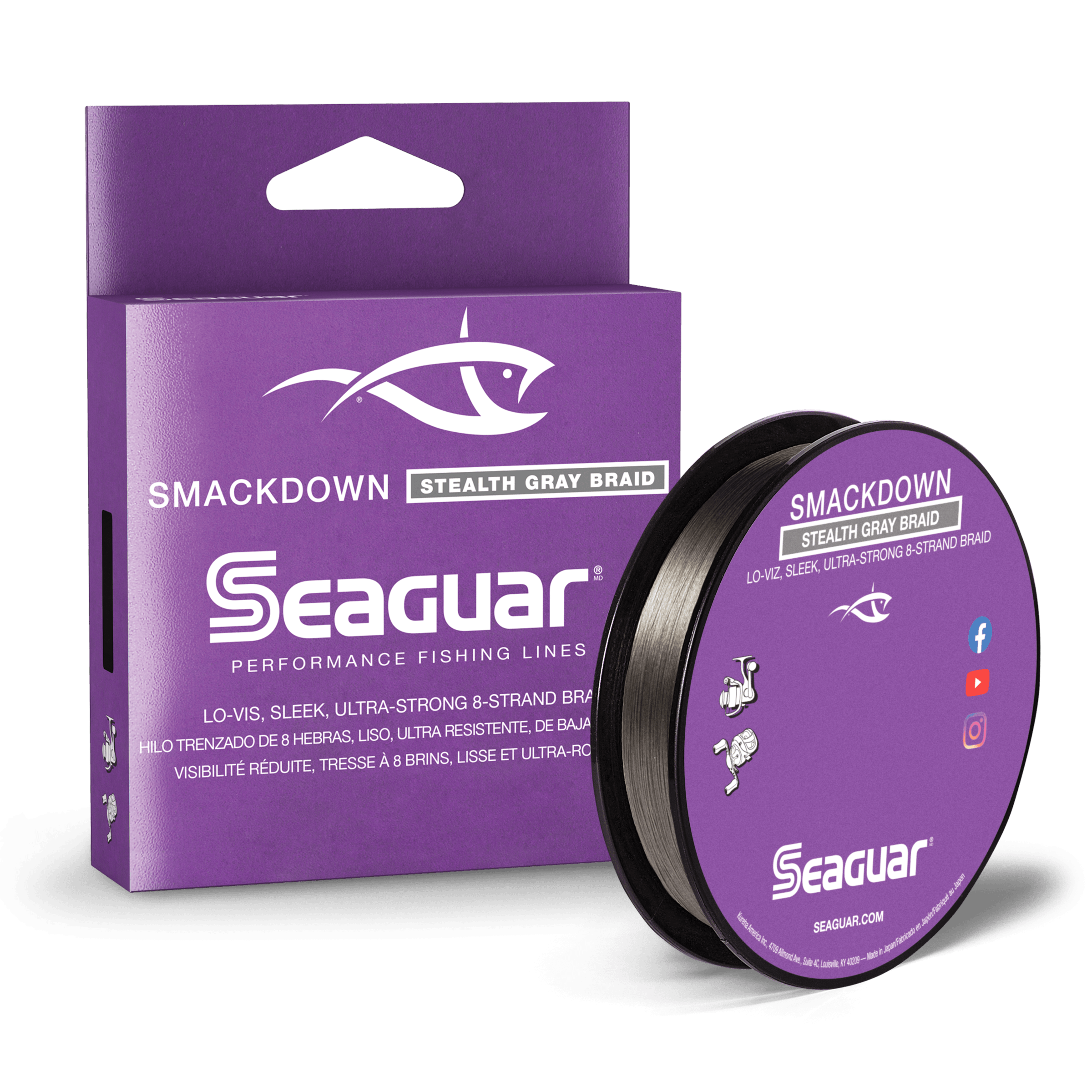 Smackdown Fluorocarbon Braid Lines l Freshwater l Seaguar 65LB .016 in. /.405 mm dia. / 150 yd Smackdown Fluorocarbon Braid Lines l Freshwater l Seaguar 65LB .016 in. /.405 mm dia. / 150 yd