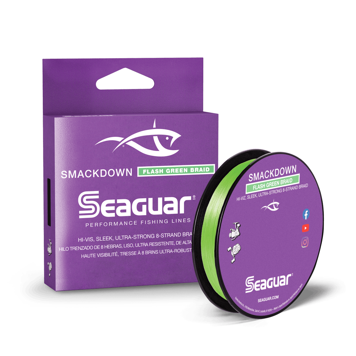 best hi vis braided fishing line Smackdown Fluorocarbon Braid Lines | Freshwater Model:JB8U65-300DG Abu Garcia Ambassadeur Blue Blues Snowboard Rack